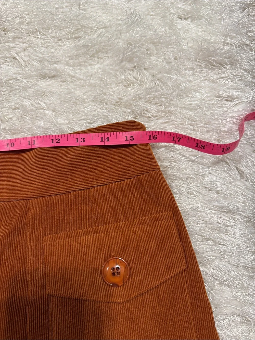 Chelsea & Theodore Corduroy A-Line Skirt in Rust